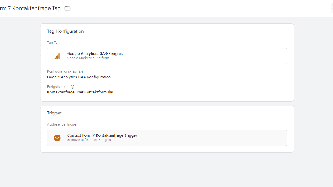 GA4-Ereignis Tracking via GTM: Contact Form 7 Kontaktanfragen tracken