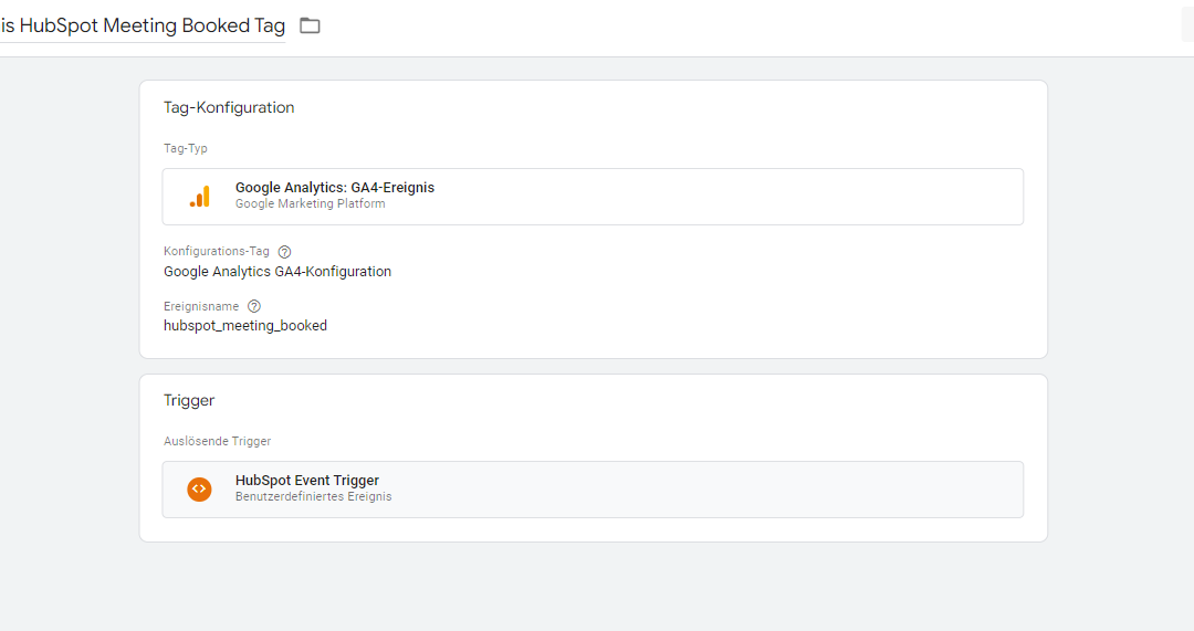 GA4-Ereignis Tracking via GTM: HubSpot Terminbuchungen tracken