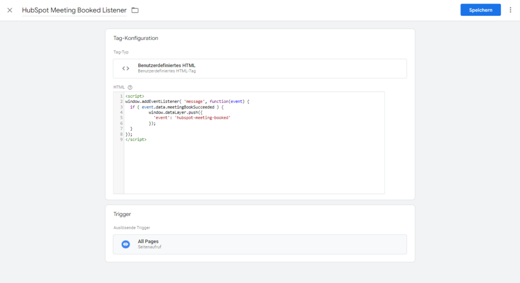 Screenshot: Hubspot Meeting Booked Listener